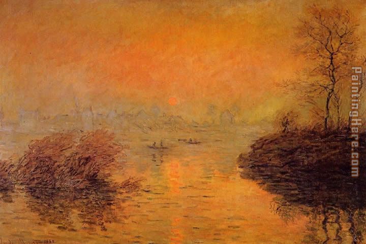 Sunset on the Seine at Lavacourt Winter Effect painting - Claude Monet Sunset on the Seine at Lavacourt Winter Effect art painting